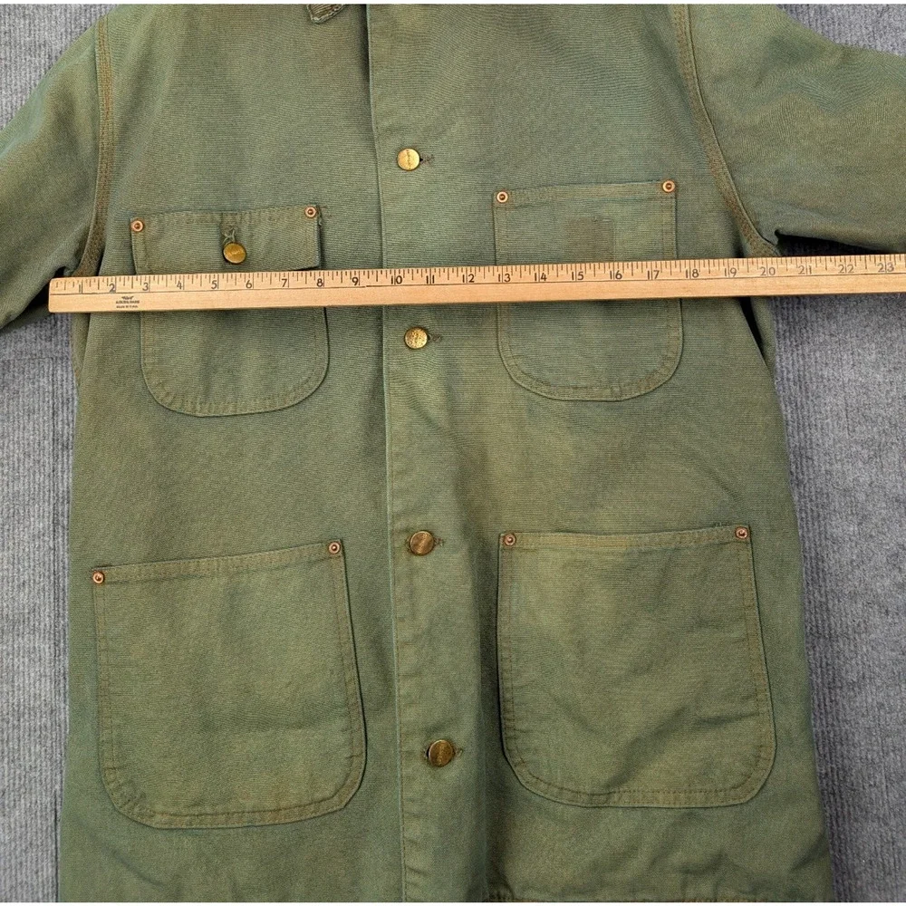 Carhartt Blanket Lined Coat Mens Medium Duck Canvas C02 DKB Chore Vintage Green